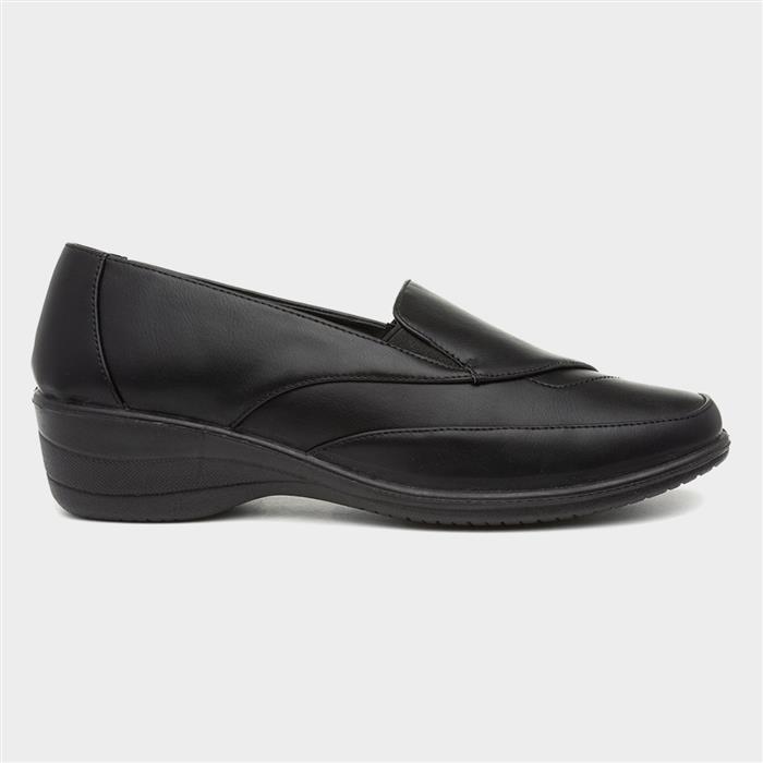 Softlites Womens Black Slip On Casual Comfort Shoe-12172 | Shoe Zone