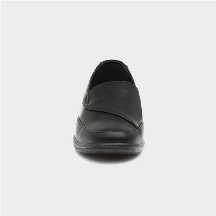 Womens Black Slip On Casual Loafer Shoe