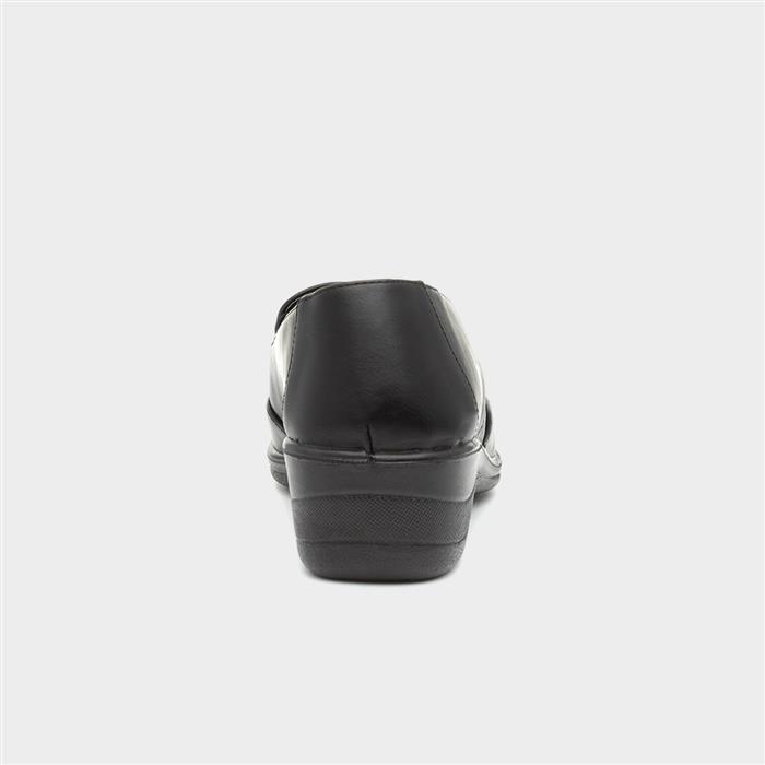 Womens Black Slip On Casual Loafer Shoe