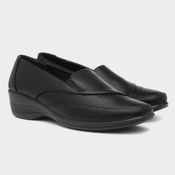 Softlites Womens Black Casual Comfort Loafer Shoe SOFT-LITES
