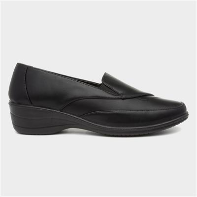 Womens Black Slip On Casual Comfort Shoe