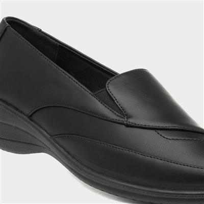 Dora Womens Black Slip On Casual Shoe