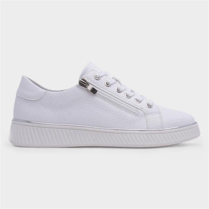 Leah Womens White Lace Up Shoe