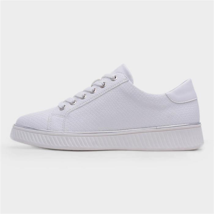 Leah Womens White Lace Up Shoe