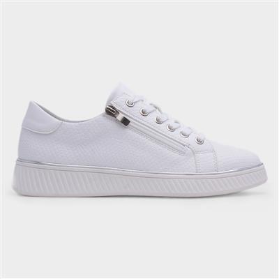 Leah Womens White Lace Up Shoe