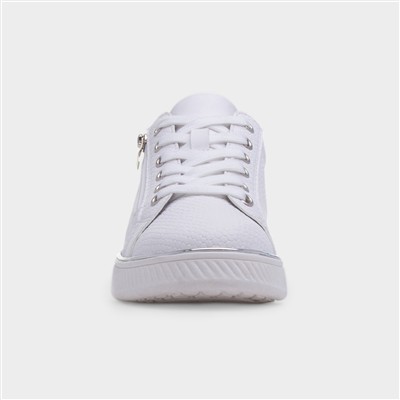 Leah Womens White Lace Up Shoe