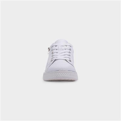 Leah Womens White Lace Up Shoe