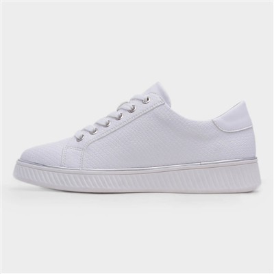 Leah Womens White Lace Up Shoe