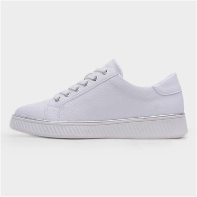 Leah Womens White Lace Up Shoe