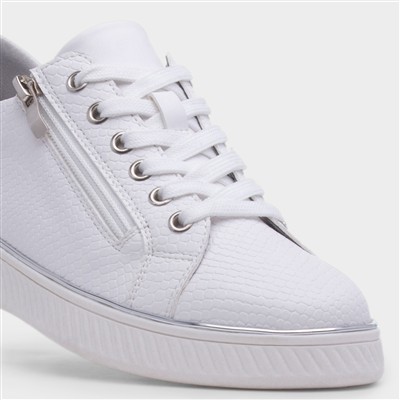 Leah Womens White Lace Up Shoe