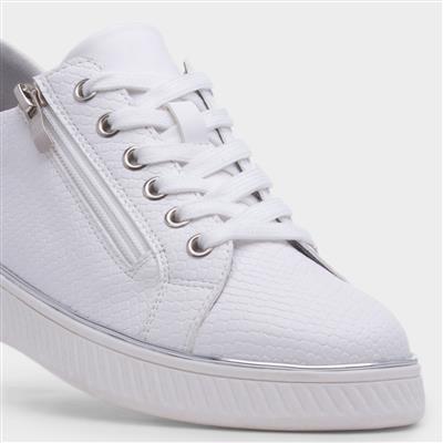 Leah Womens White Lace Up Shoe