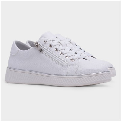 Leah Womens White Lace Up Shoe