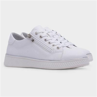 Leah Womens White Lace Up Shoe