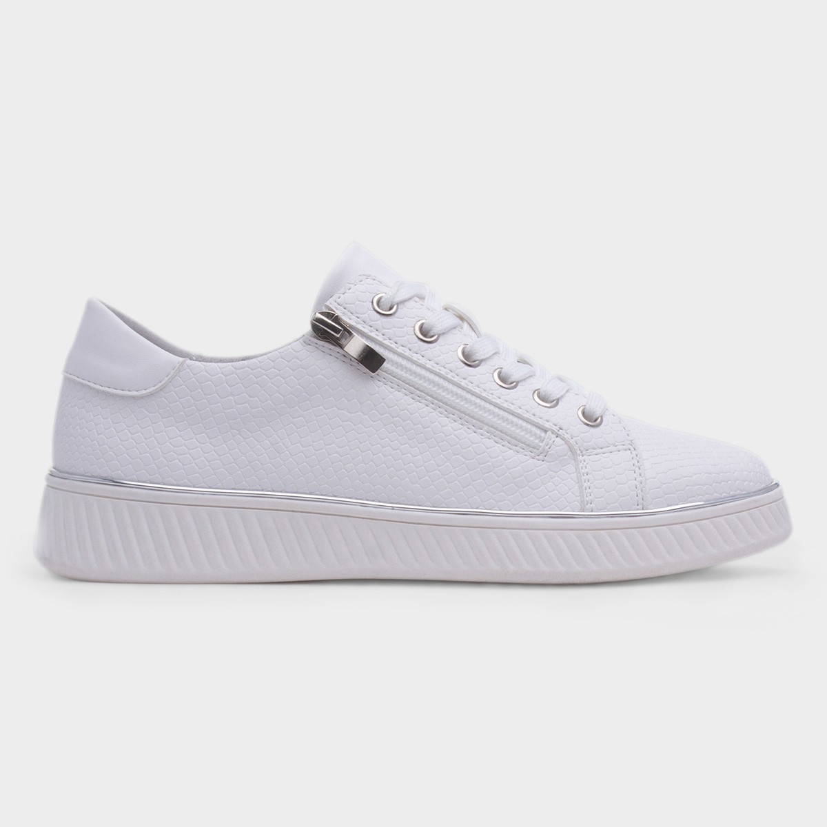 Leah Womens White Lace Up Shoe