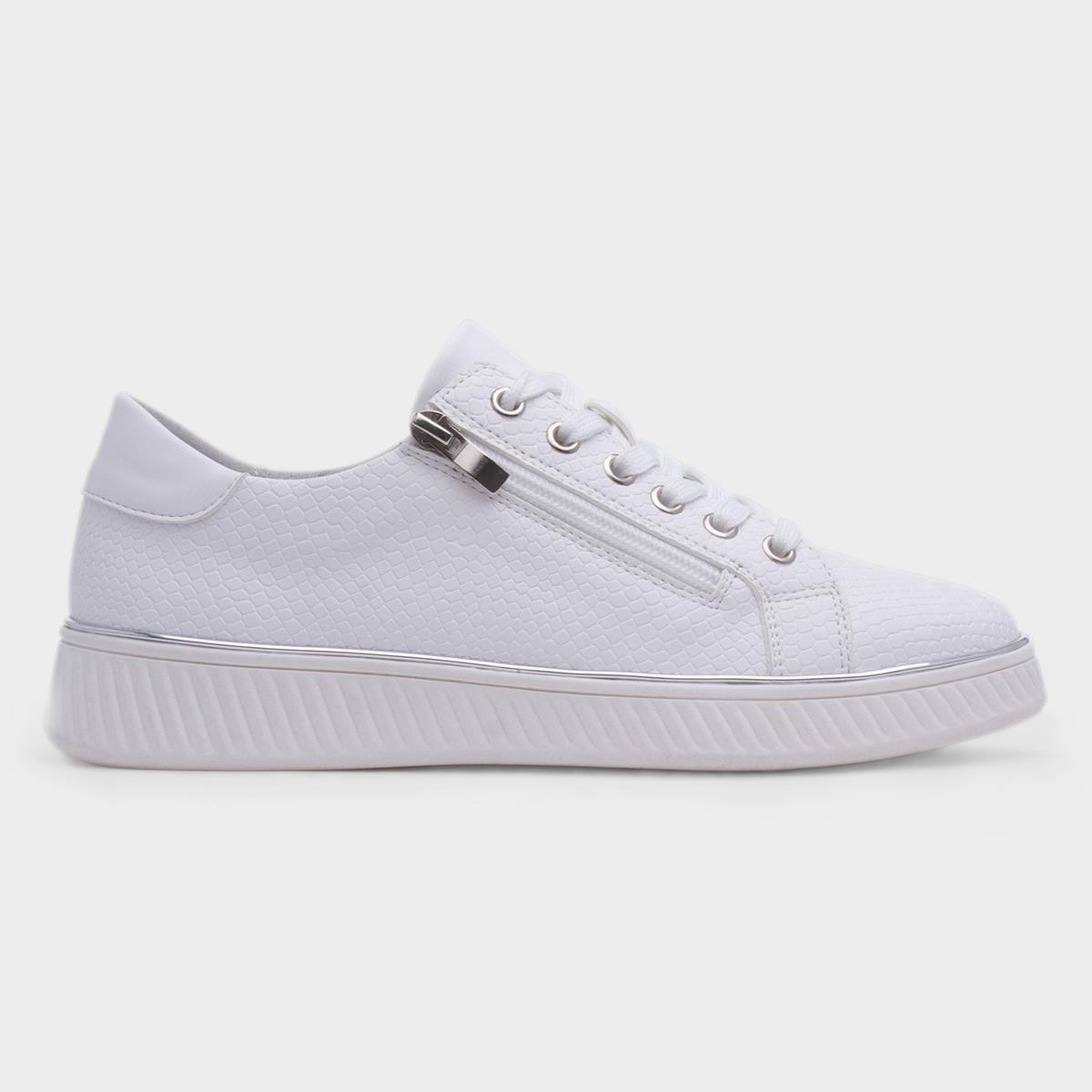 Leah Womens White Lace Up Shoe