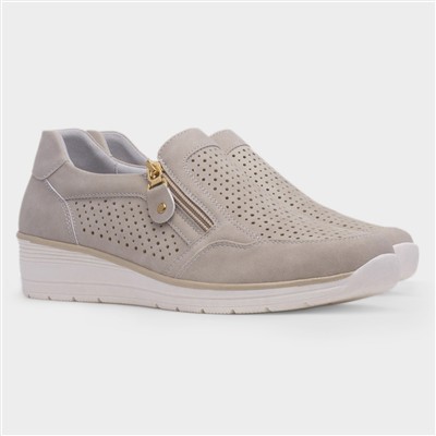 Relic Womens Beige Zip Up Shoe