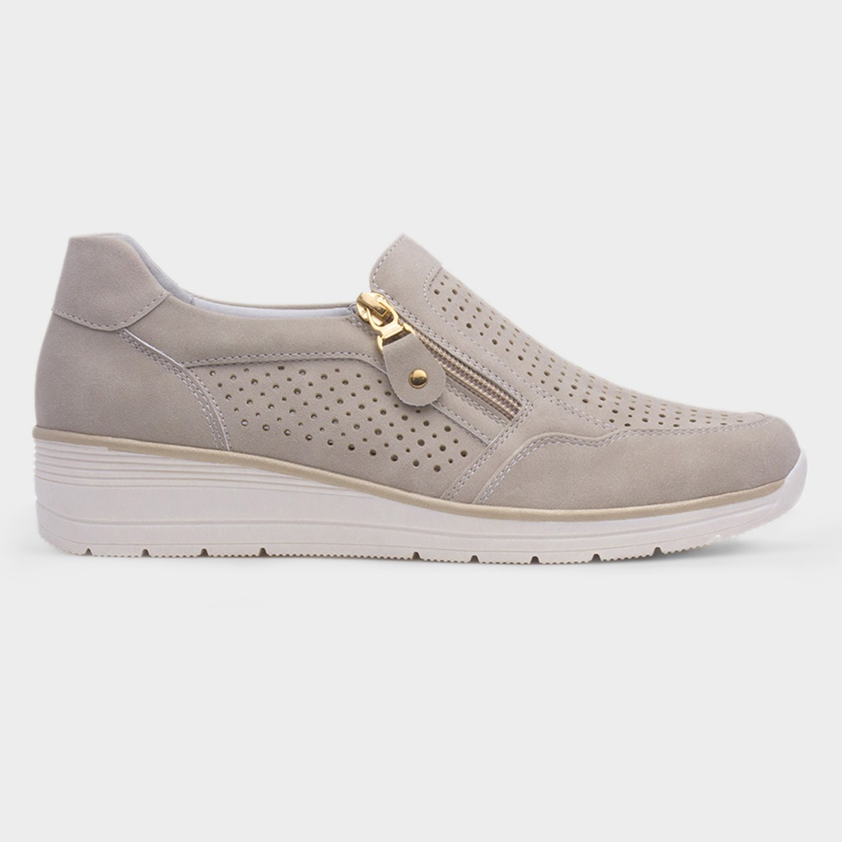 Relic Womens Beige Zip Up Shoe