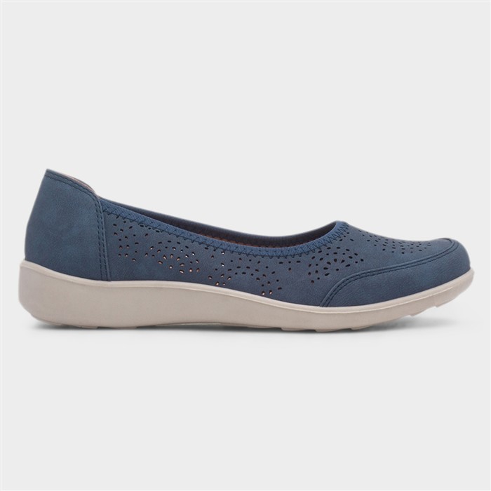 Darwin Womens Blue Ballerina Shoe
