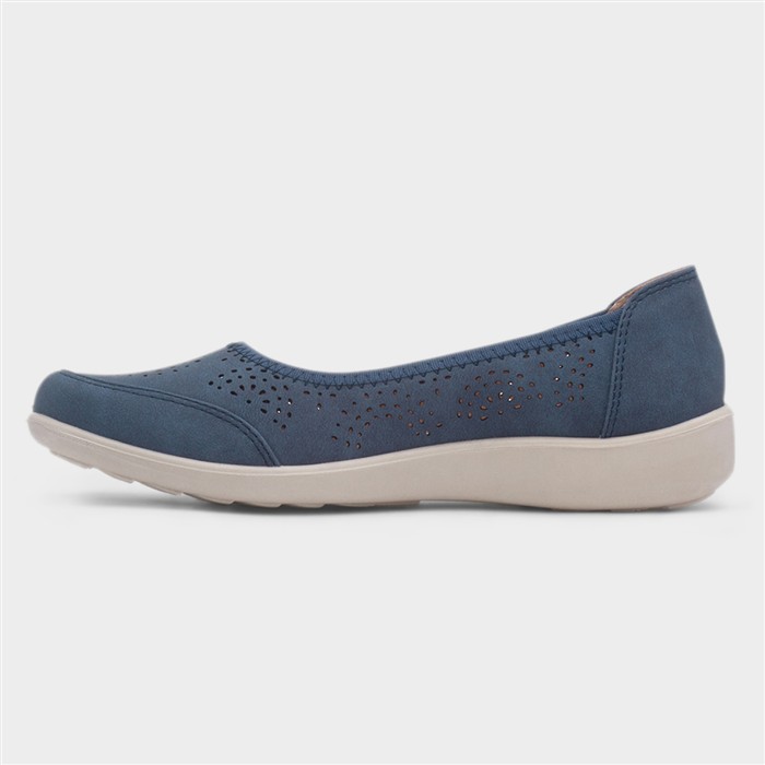 Darwin Womens Blue Ballerina Shoe