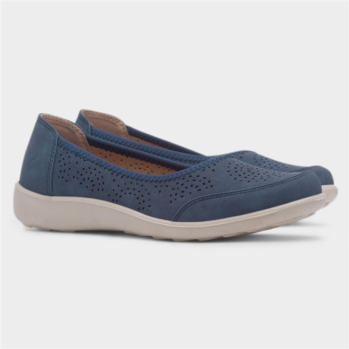 Darwin Womens Blue Ballerina Shoe
