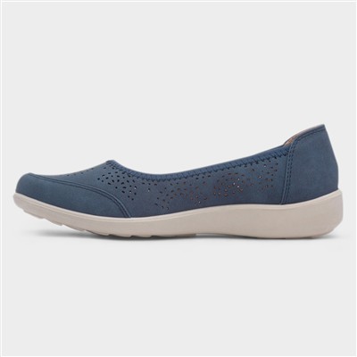 Darwin Womens Blue Ballerina Shoe