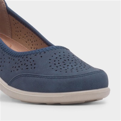 Darwin Womens Blue Ballerina Shoe