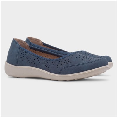 Darwin Womens Blue Ballerina Shoe