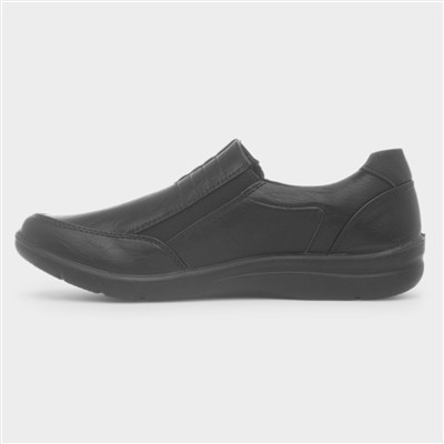 Tiggy Womens Matte Black Zip Up Shoe