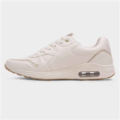 Draper Womens Beige Lace Up Chunky Shoe