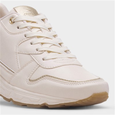 Draper Womens Beige Lace Up Chunky Shoe