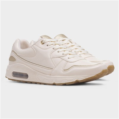 Draper Womens Beige Lace Up Chunky Shoe