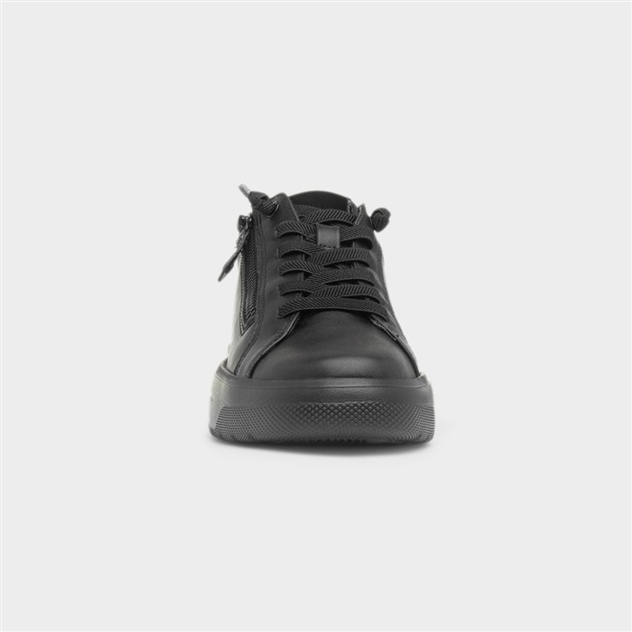 Ginny Womens Black Wide Fit Zip Up Shoe