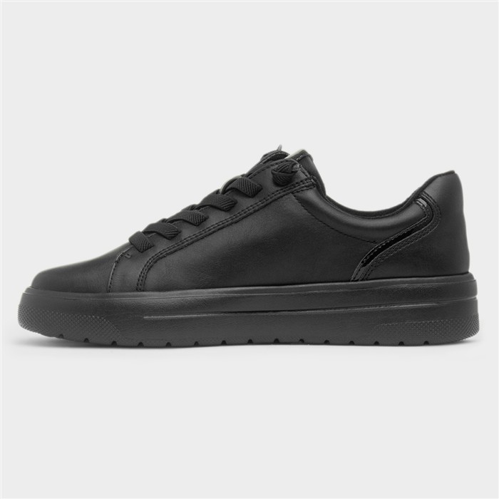 Ginny Womens Black Wide Fit Zip Up Shoe