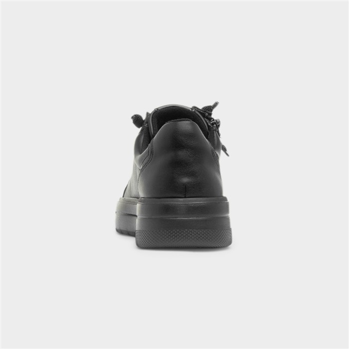 Ginny Womens Black Wide Fit Zip Up Shoe