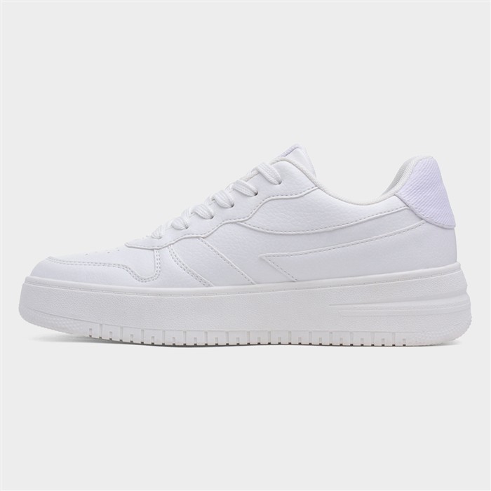 Donte Womens White Chunky Lace Up Trainer