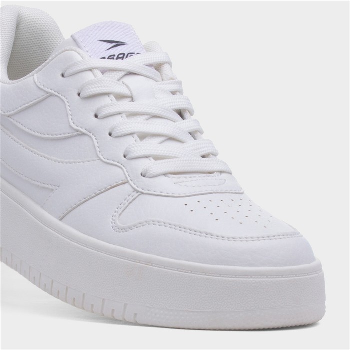 Donte Womens White Chunky Lace Up Trainer