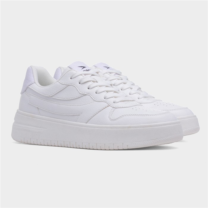 Donte Womens White Chunky Lace Up Trainer