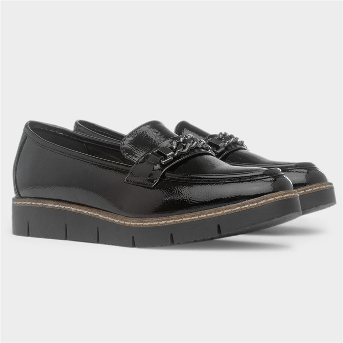 Saga Womens Black Patent Loafer