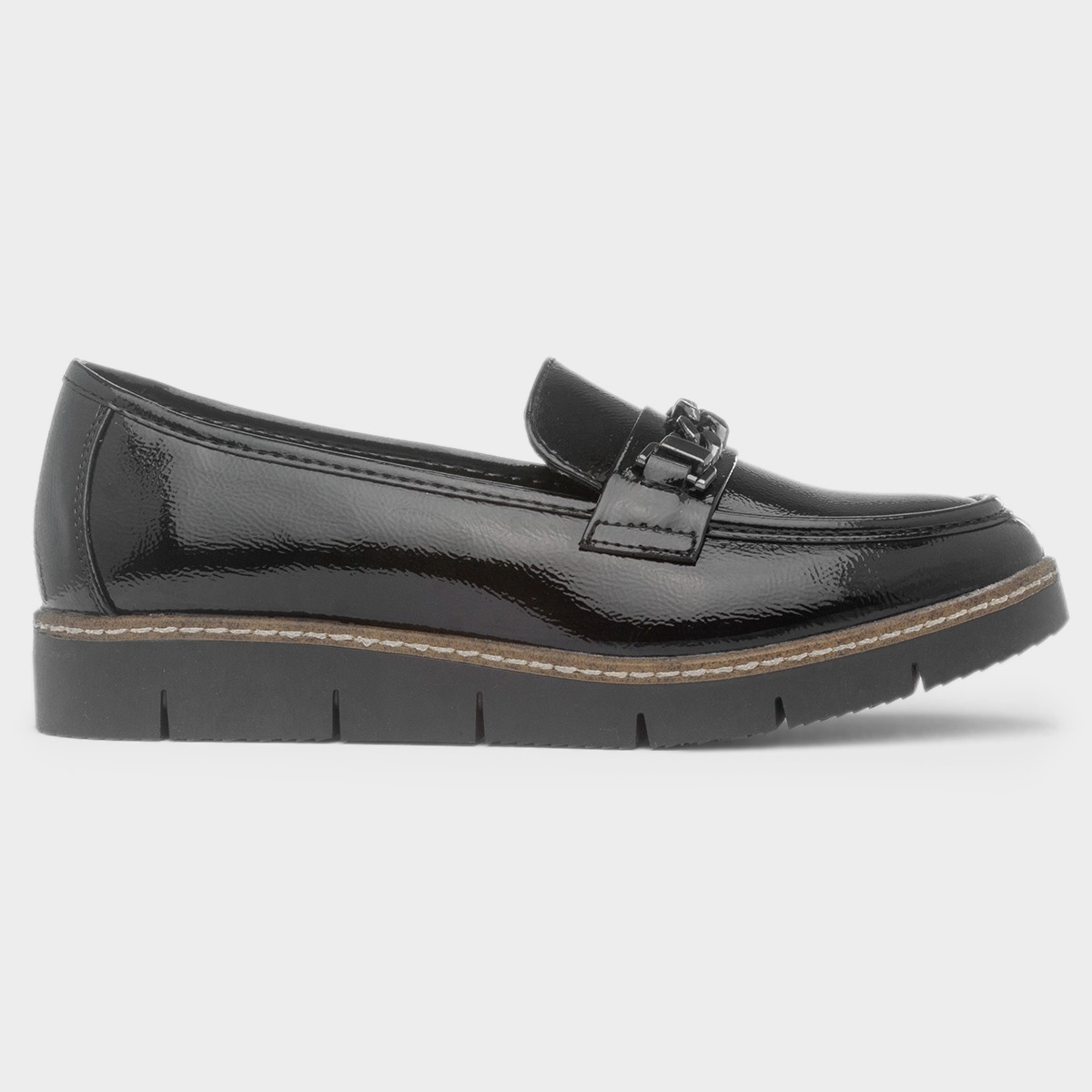 Saga Womens Black Patent Loafer