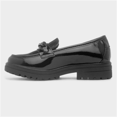 Nagasaki Womens Black Shiny Loafer