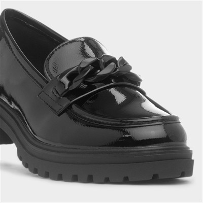 Nagasaki Womens Black Shiny Loafer