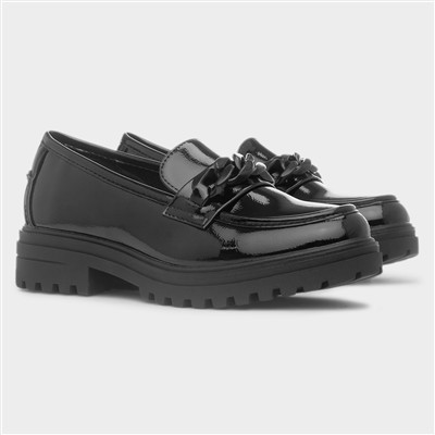 Nagasaki Womens Black Shiny Loafer