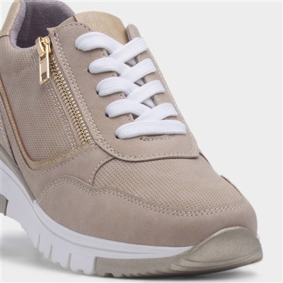 Sarina Womens Beige Wedge Shoe