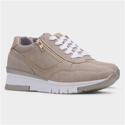 Sarina Womens Beige Wedge Shoe