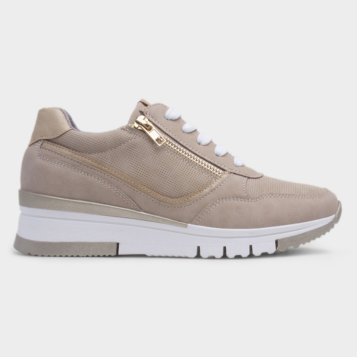 Sarina Womens Beige Wedge Shoe