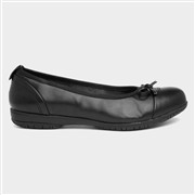Soft Line Womens Black Bow Wide Fit Ballerina (Click For Details)