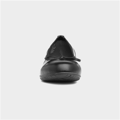 Womens Black Bow Wide Fit Ballerina