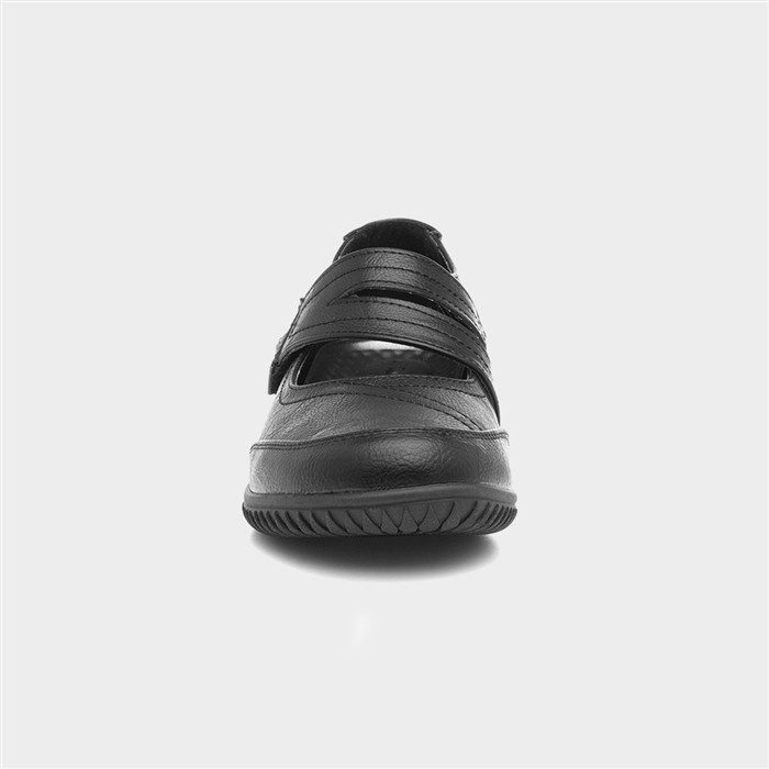 Zena Womens Black Easy Fasten Shoe