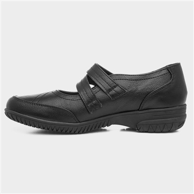 Zena Womens Black Easy Fasten Shoe