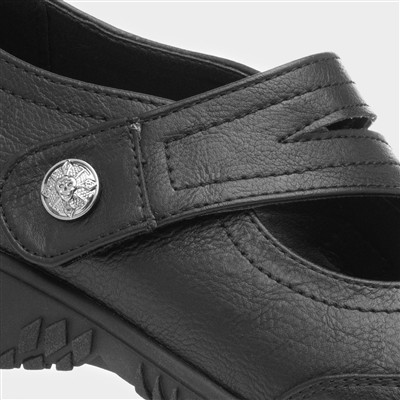 Zena Womens Black Easy Fasten Shoe